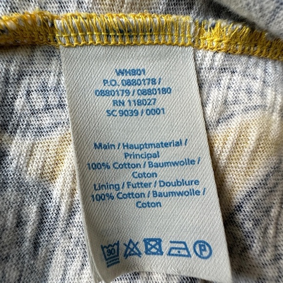 BODEN | CLAIRE SEASHELL MINI DRESS EMPIRE WAIST NAVY BLUE & YELLOW | 8 PETITE - Picture 11 of 12